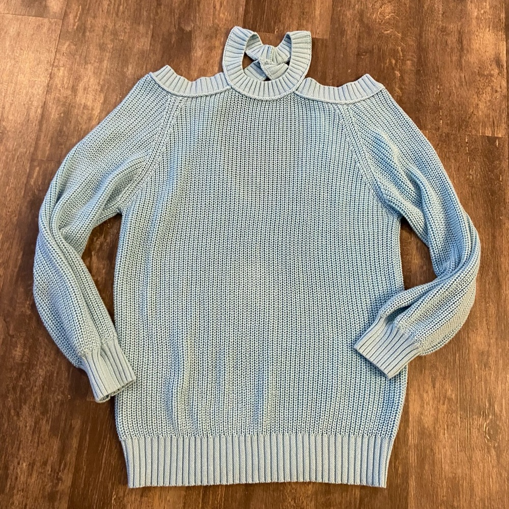 Open Back Cold Shoulder Sweater